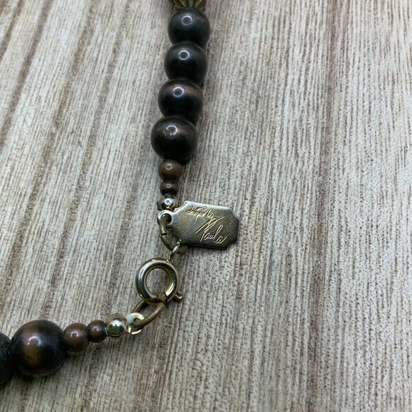 Designed by Paula Red & Brown Beaded Necklace - Picture 3 of 8